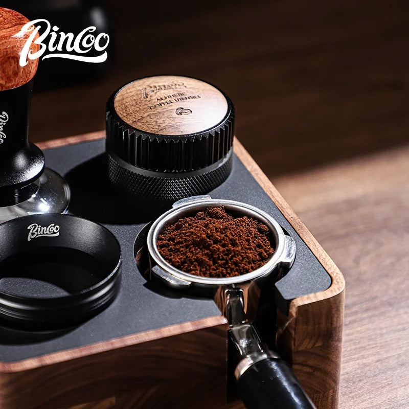 BINCOO 51/58mm Portafilter Storage Base Tamper & Distributor Set Espresso Barista Tool Set Qst