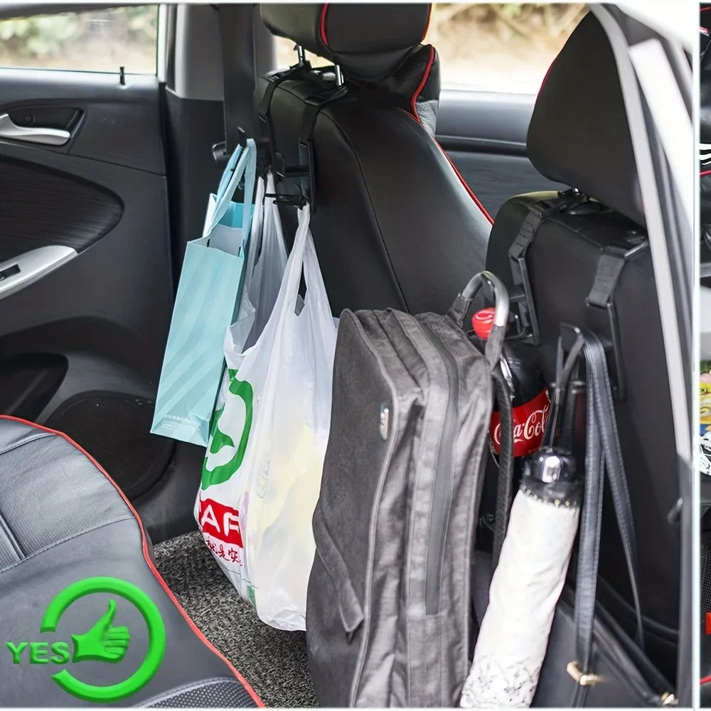 Car Headrest Hook Purse Hanger & Seat Organizer – Black Car Seat Organizer Qme