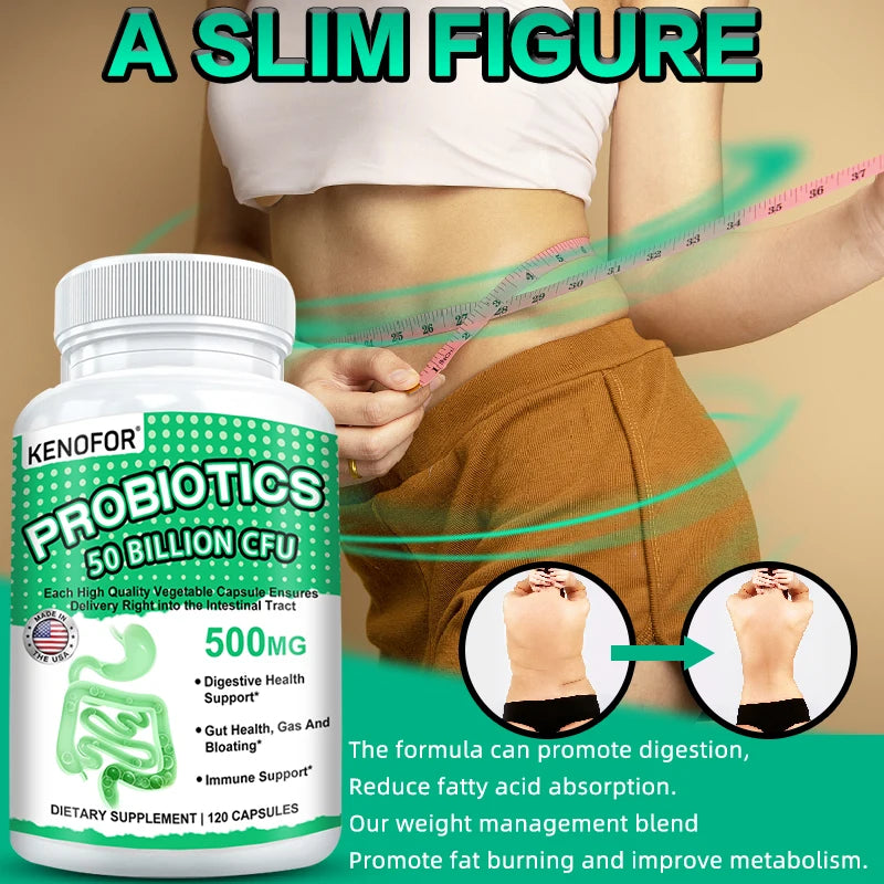 50 Billion CFU Probiotic Capsules – Gut & Digestion Support Probiotic Supplement Qst