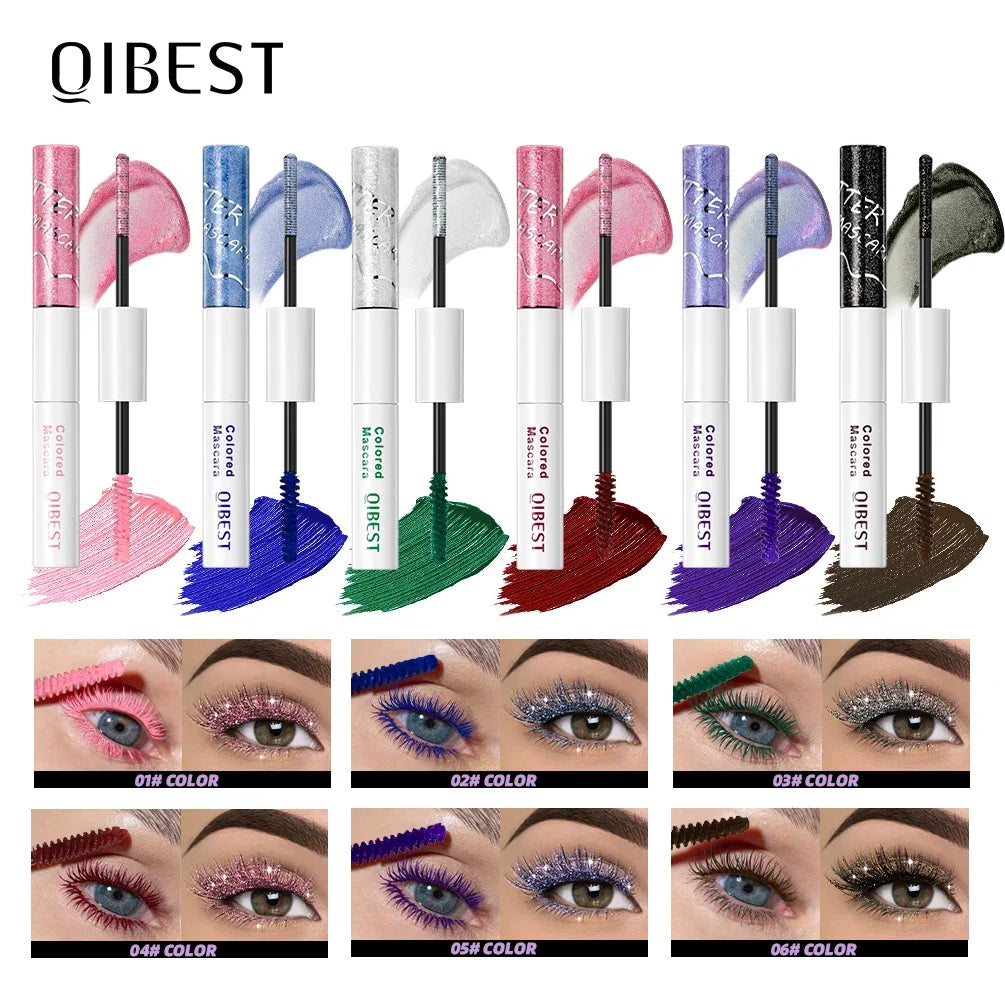 QIBEST Double Ended Diamond Glitter Mascara – 6 Colors Glitter Mascara Qme