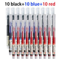 20-Color Liquid Ink Rollerball Gel Pens – Quick-Drying Set Rollerball Gel Pen Set Qme 10black 10blue 10red