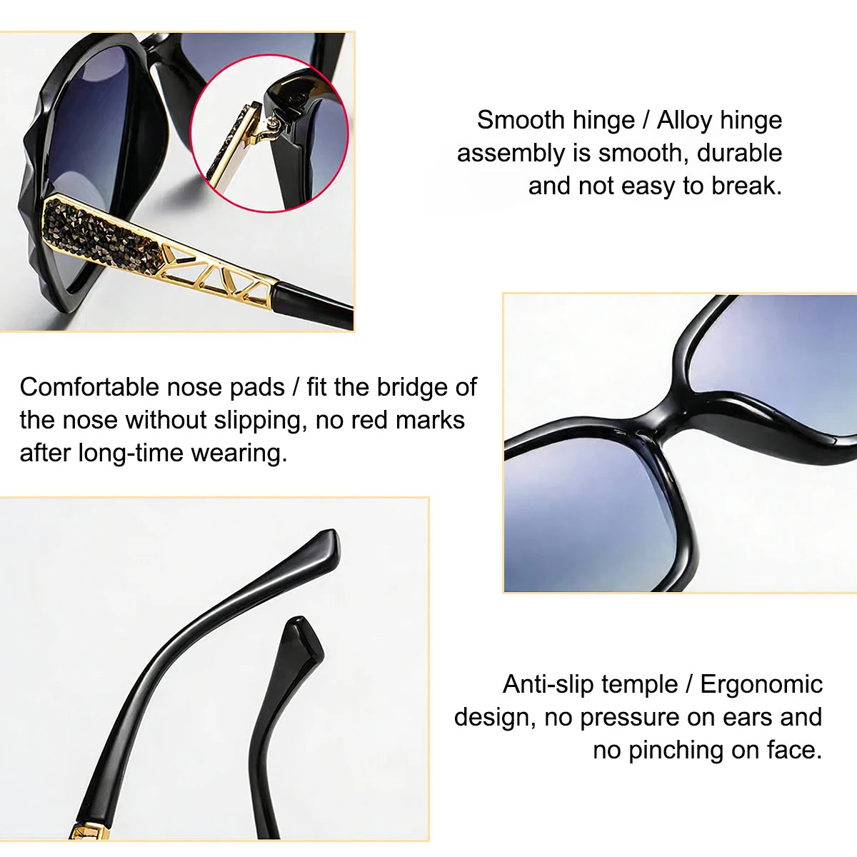 VOPHA Women's Oversized Square Polarized Sunglasses UV400 Polarized Sunglasses Qst