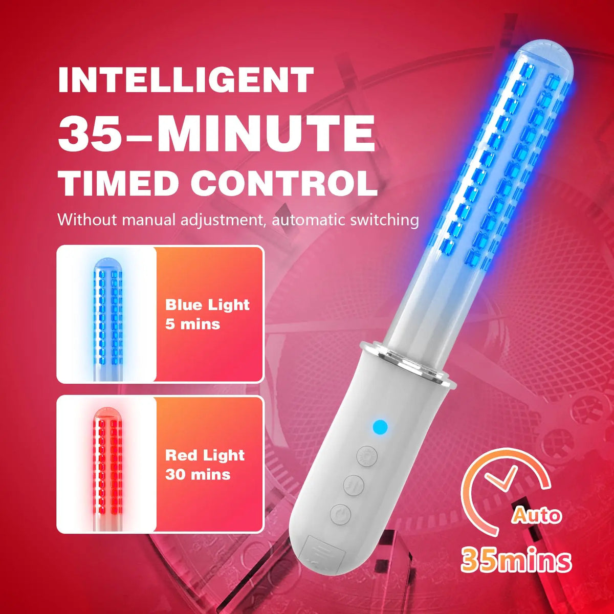 Women's Intimate Wellness Wand – 136 LED Red & Blue Light Intimate Wellness Device Qst