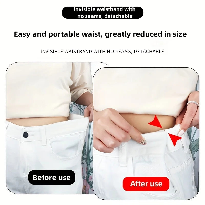 Invisible Waist Adjuster Metal Clip for Jeans & Pants – 4pcs Waist Adjuster Clip Qme