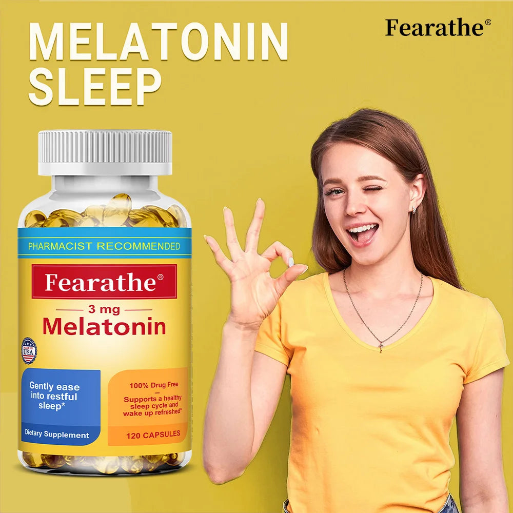 Fearathe Melatonin Capsules 3mg – Sleep Wellness Supplement Sleep Supplement Qst