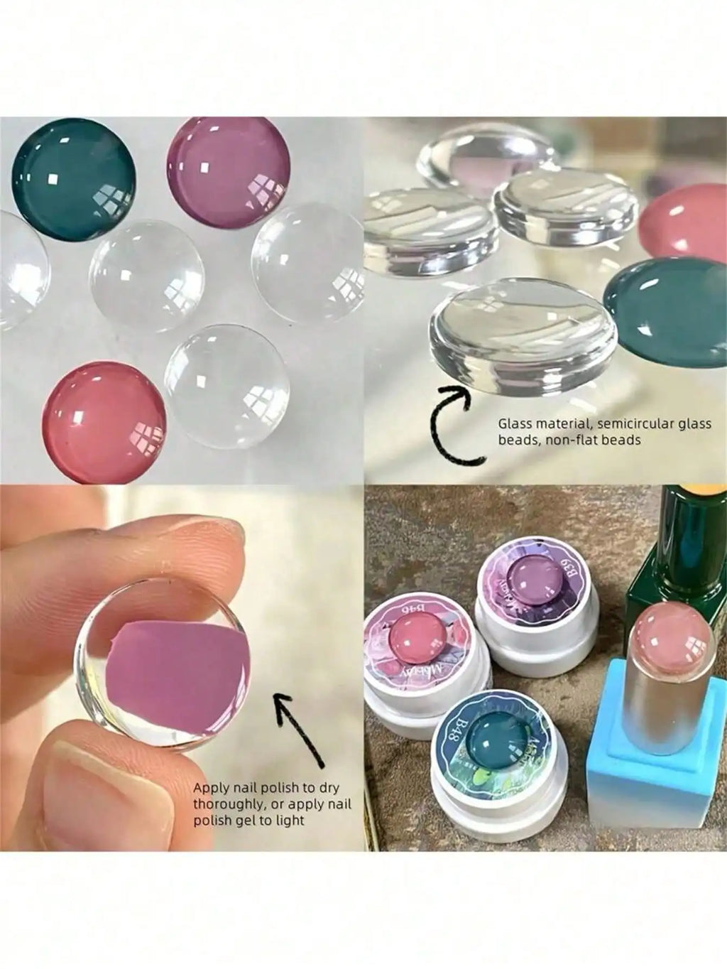 Mini Glass Nail Art Beads Color Chart – 3D Round Swatches Nail Art Tool Qme