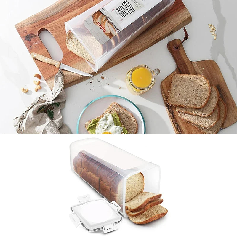 Airtight Bread Box Clear Loaf Container with Drawer Lid Bread Storage Box Qme
