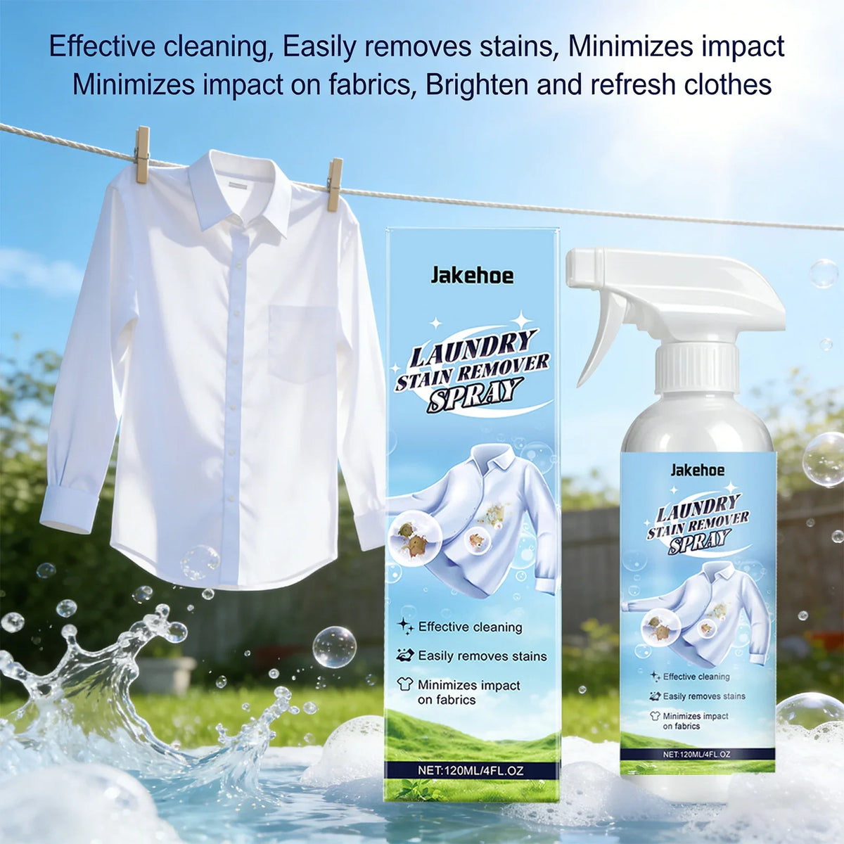 Clothes Stain Remover Spray – Odor Eliminator | 3 Scents Laundry Stain Spray Qme
