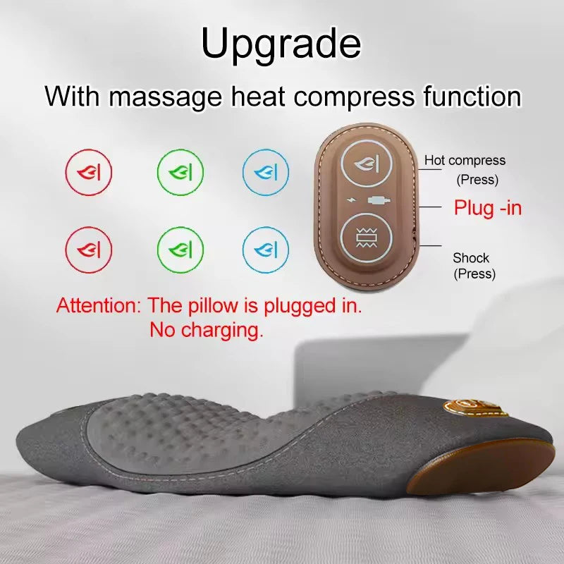 Electric Heated Vibrating Lumbar Support Massage Pillow Lumbar Massage Pillow Qst Dark Gery