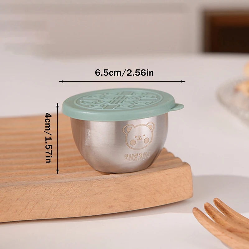 Stainless Steel Dipping Sauce Cup with Lid | BBQ Condiment Bowl Condiment Dipping Cup Qst