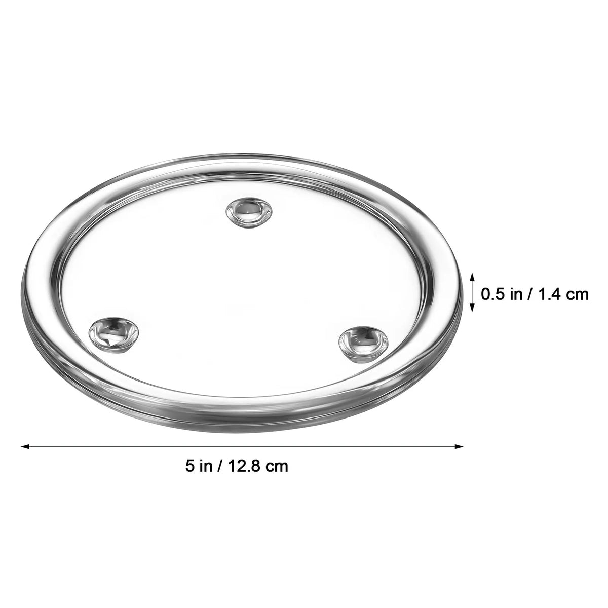 Round Glass Candle Holder Tray | Wedding & Dinner Party Décor Glass Decorative Tray Qme