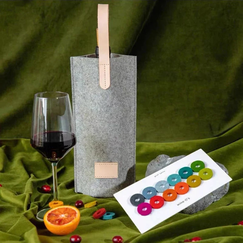 Felt Insulated Single Bottle Wine Tote Bag | Gift & Carrier Insulated Wine Tote Qme