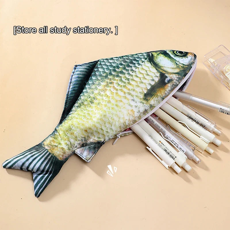 Novelty Salted Fish Pencil Case – Large Capacity Pencil Pouch Novelty Pencil Case Qme