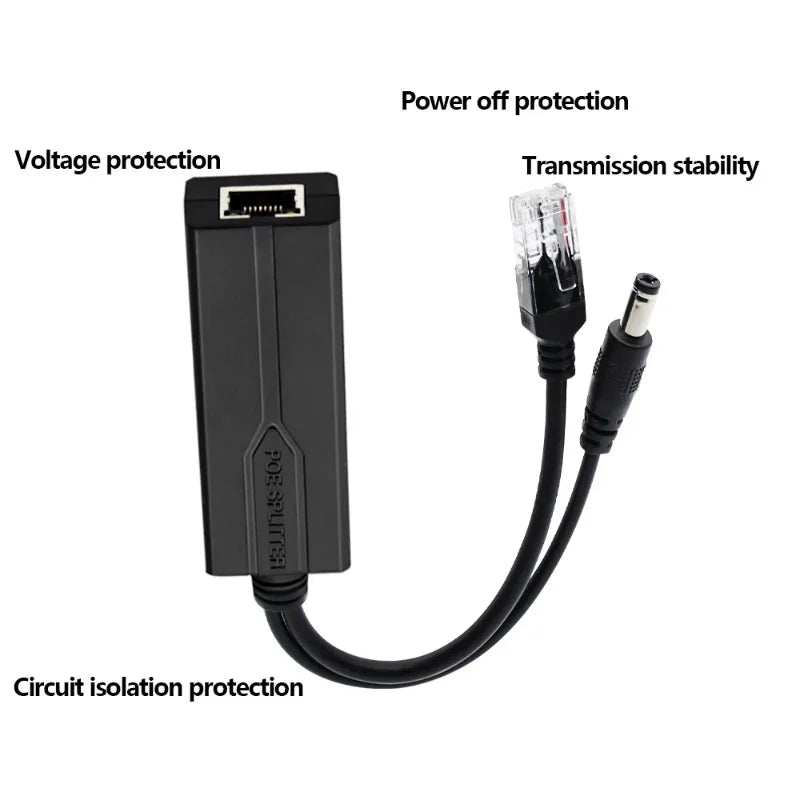 PoE Splitter 48V to 12V Power Supply Module for IP Cameras PoE Power Splitter Qme
