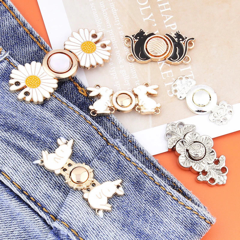 Adjustable Jeans Waist Buckle – Detachable Metal Belt Button Belt Buckle Qst