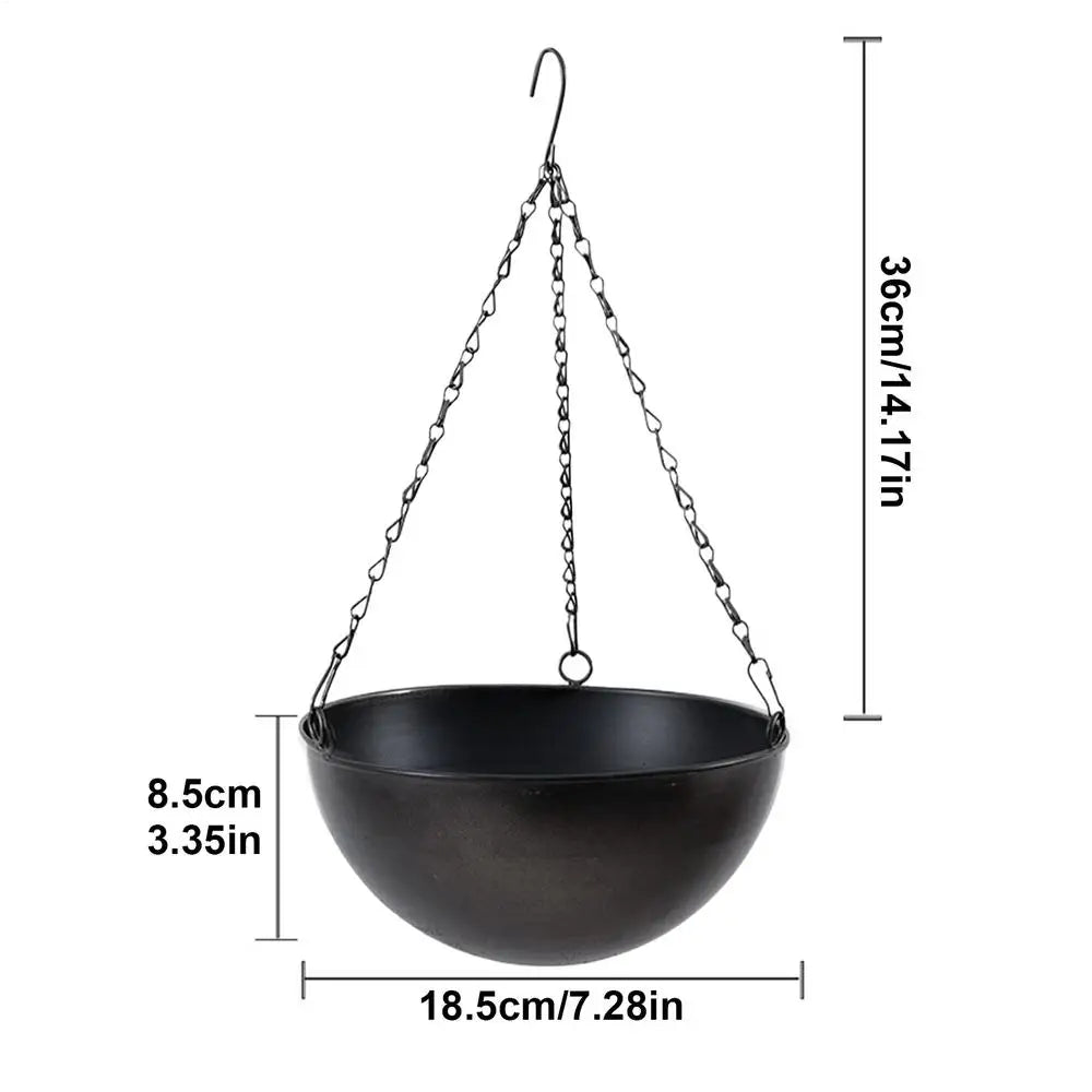 Self-Watering Wall Planter with Iron Hook – Indoor & Outdoor Wall Planter Qme CN Black