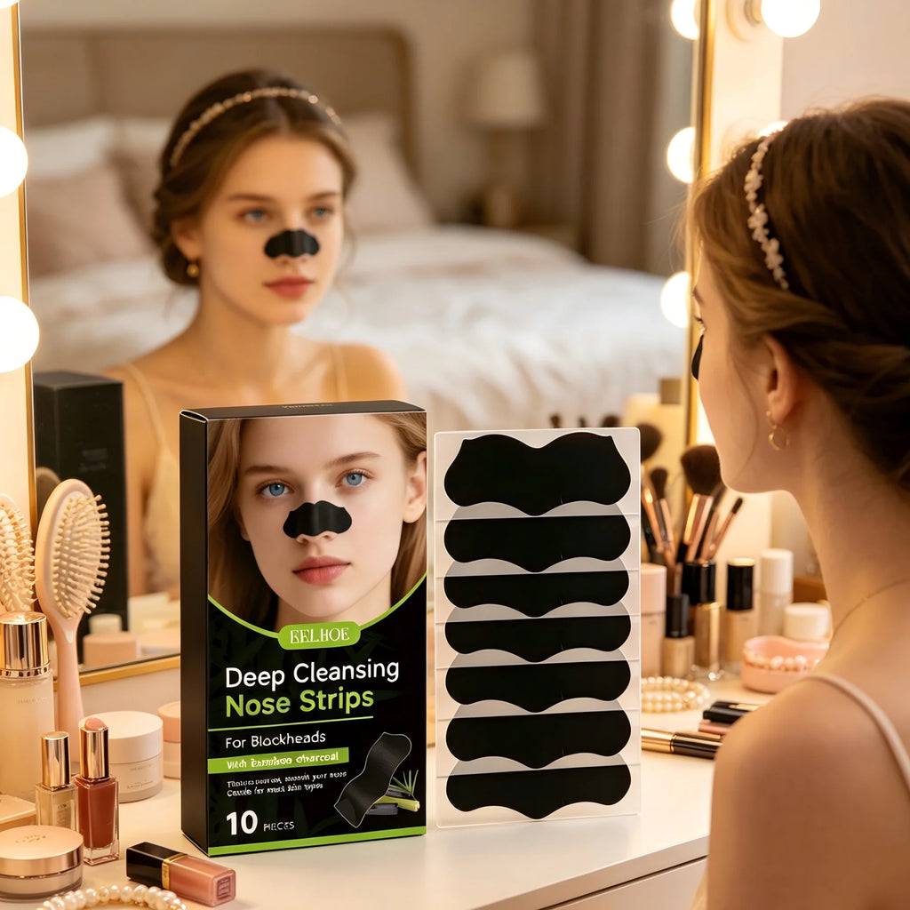 EELHOE Bamboo Charcoal Nose Strips – Deep Pore Cleansing Nose Pore Strips Qst