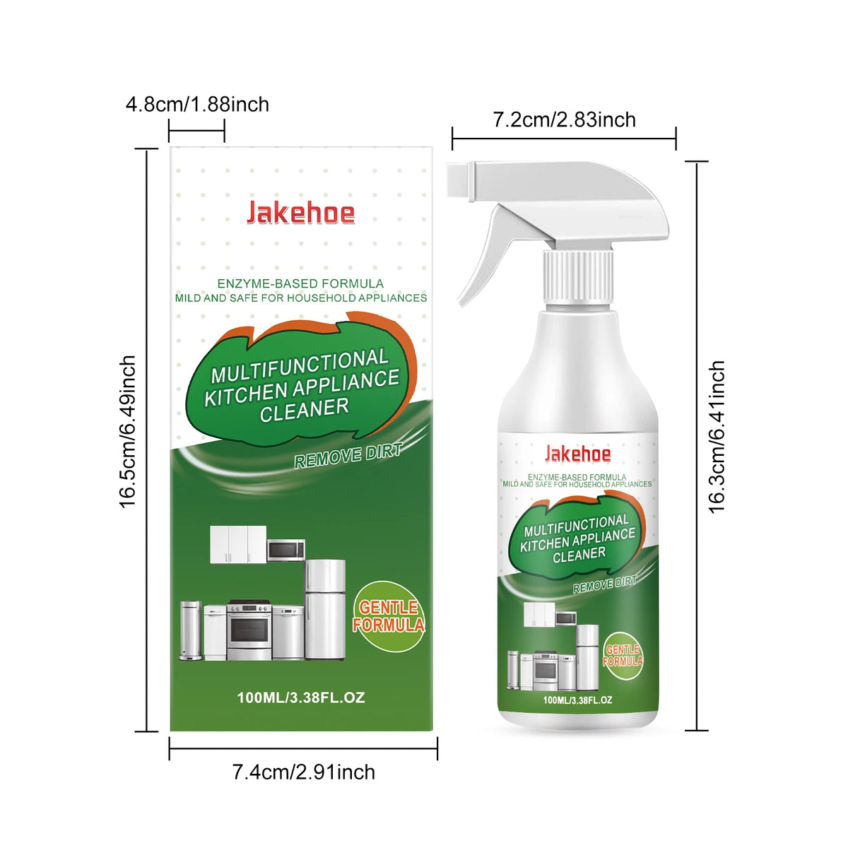 JAKEHOE 100ml Kitchen Degreaser Spray | Cookware Cleaner Kitchen Degreaser Spray Qst