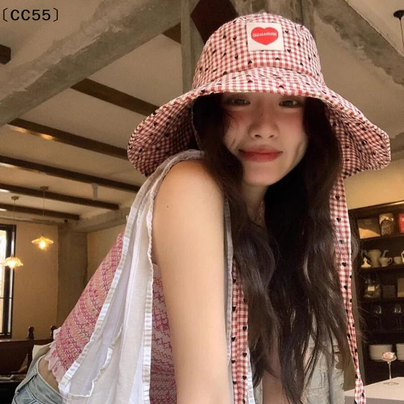 Women's Plaid Fisherman Hat – Foldable Wide Brim Sun Hat Wide Brim Sun Hat Qst