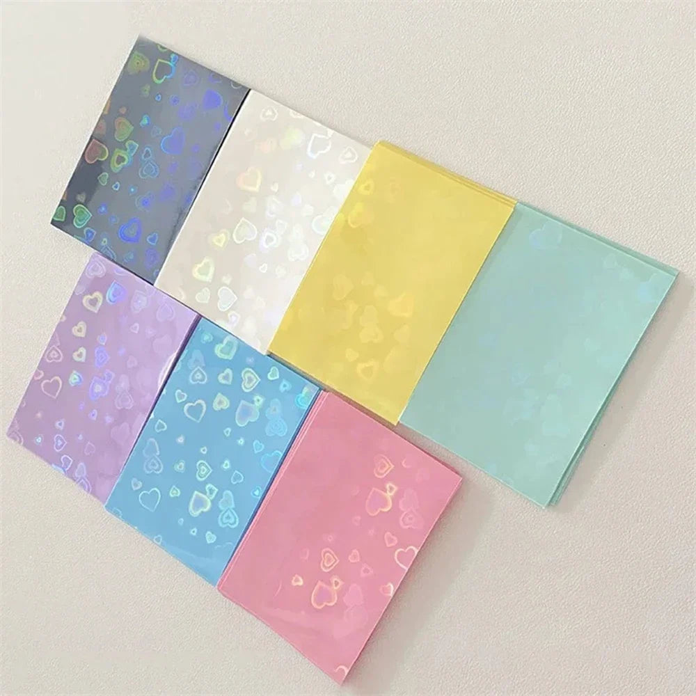 Heart Bling Glitter Photocard Sleeves Laser Card Protector Photocard Sleeves Qme