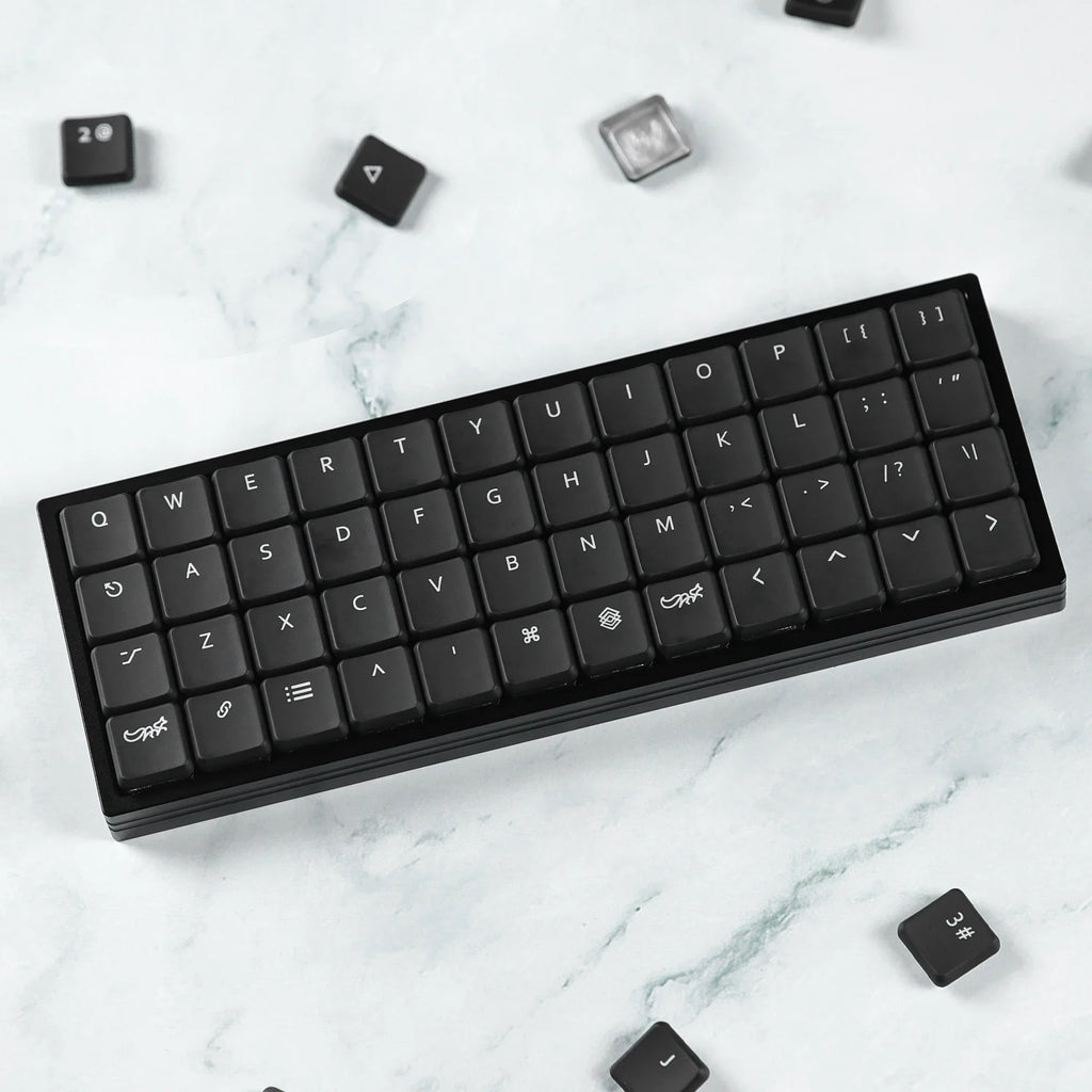 CFX Black Transparent Low Profile PBT Keycaps Kailh 1350 Mechanical Keyboard Keycaps Qme