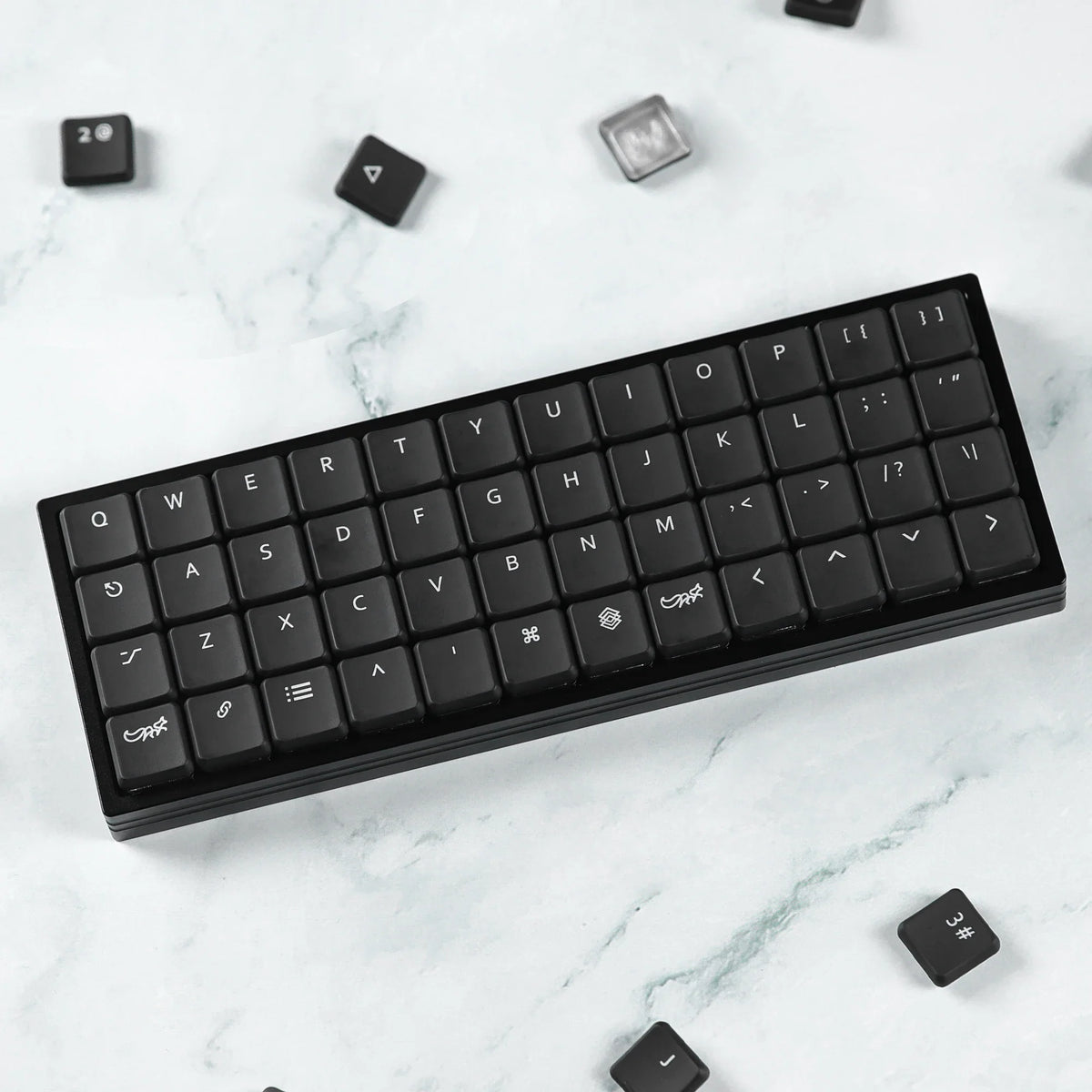CFX Black Transparent Low Profile PBT Keycaps Kailh 1350 Mechanical Keyboard Keycaps Qme
