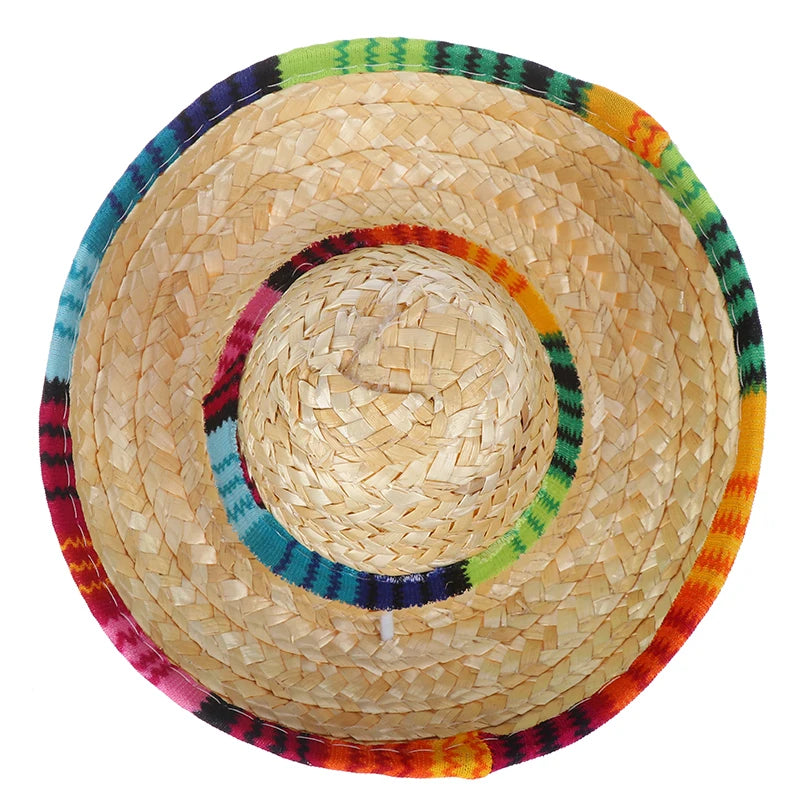 Mini Straw Hat for Dogs & Cats – Beach Party Pet Costume Pet Costume Hat Qst A