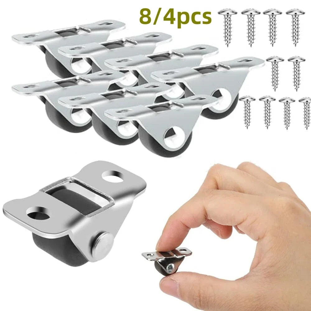 8-Pack Mini Silent Caster Wheels – TPE Roller for Sliding Doors Mini Caster Wheels Qme