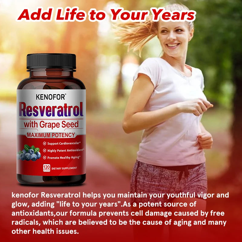 Resveratrol 1500mg Complex – Grape Seed & Green Tea Extract Antioxidant Supplement Qst