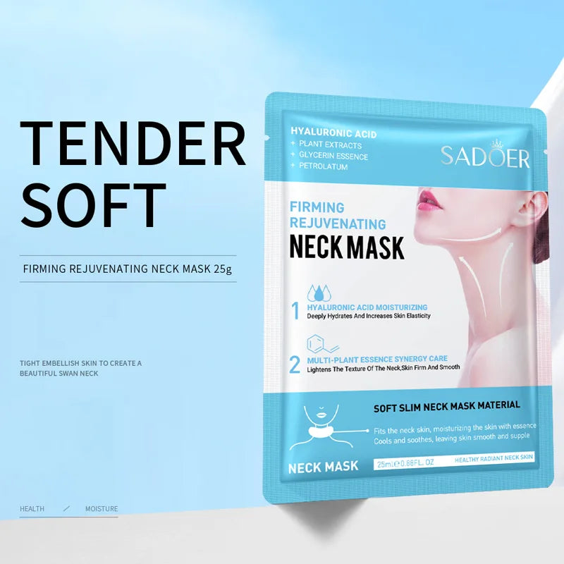 Hyaluronic Acid Collagen Neck Mask 10pcs – Firming & Moisturizing Neck Mask Qst