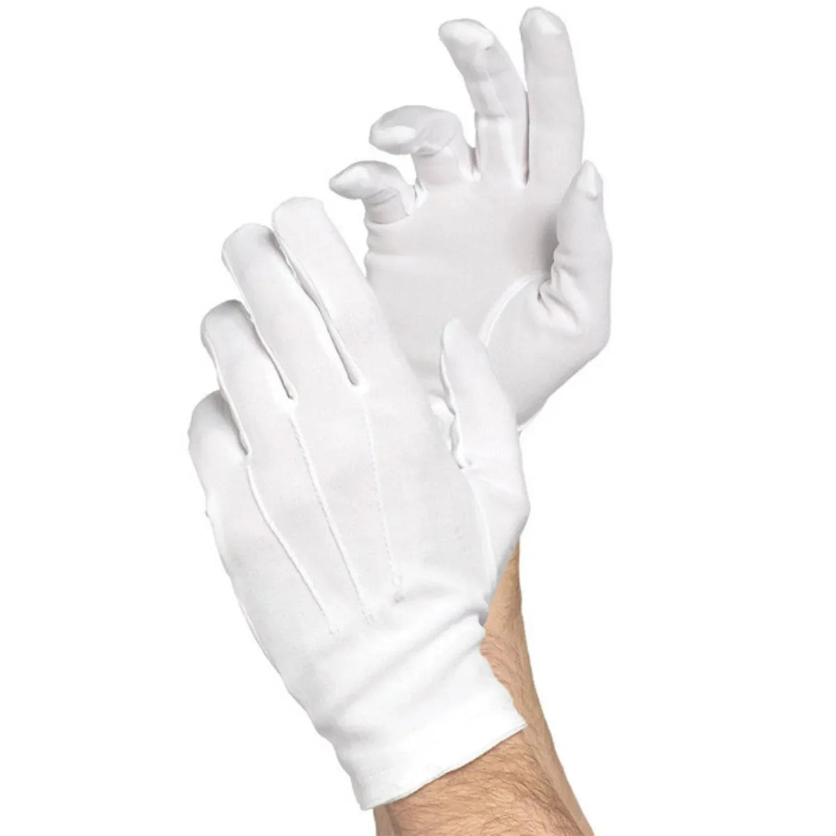 White Cotton Full Finger Etiquette Gloves – Multipurpose Cotton Etiquette Gloves Qme 20PCS One Size