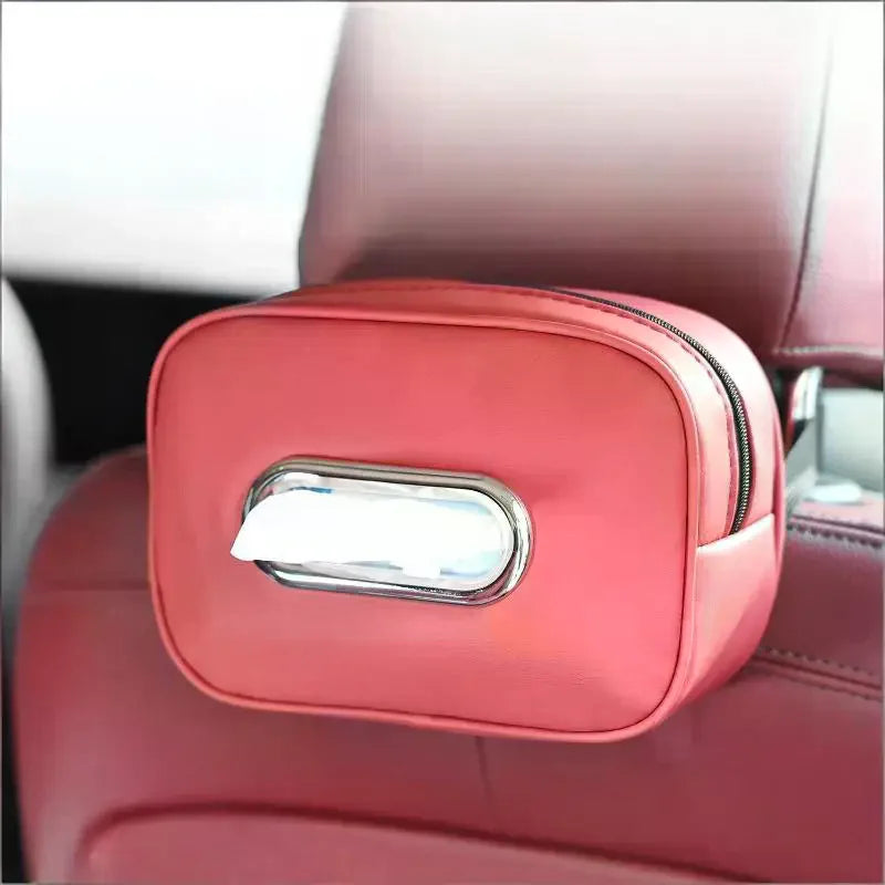 Nappa Leather Car Tissue Box Holder – Visor & Console Car Tissue Box Holder Qst