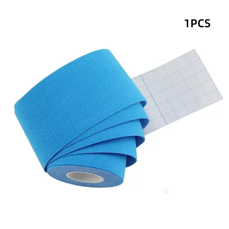 Kinesiology Sports Tape – Elastic, Waterproof, 18 Colors, 5m x 5cm Kinesiology Sports Tape Qme Light Blue-1pcs