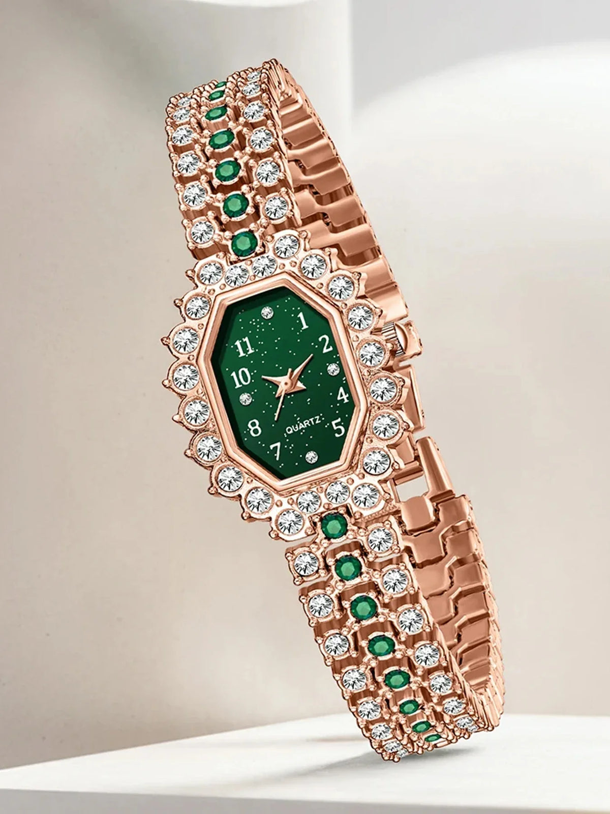 Luxury Emerald Crystal 5-Piece Jewelry Set | Qme Crystal Jewelry Set Qme