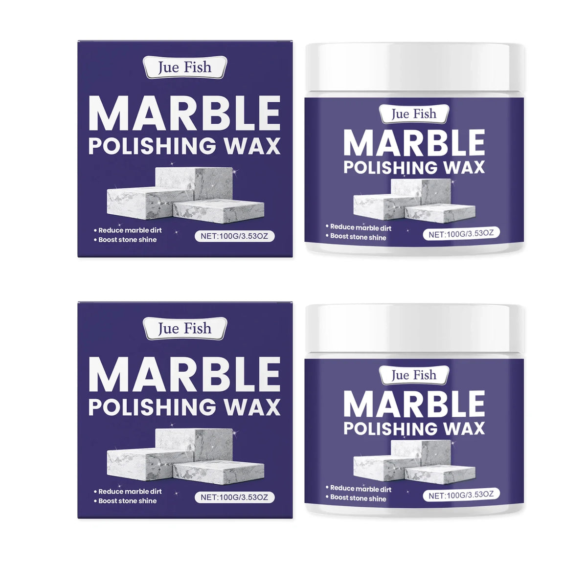 Marble Polishing Wax – Clean, Shine & Protect Stone Surfaces Marble Polishing Wax Qme 2 x 100g Boxed