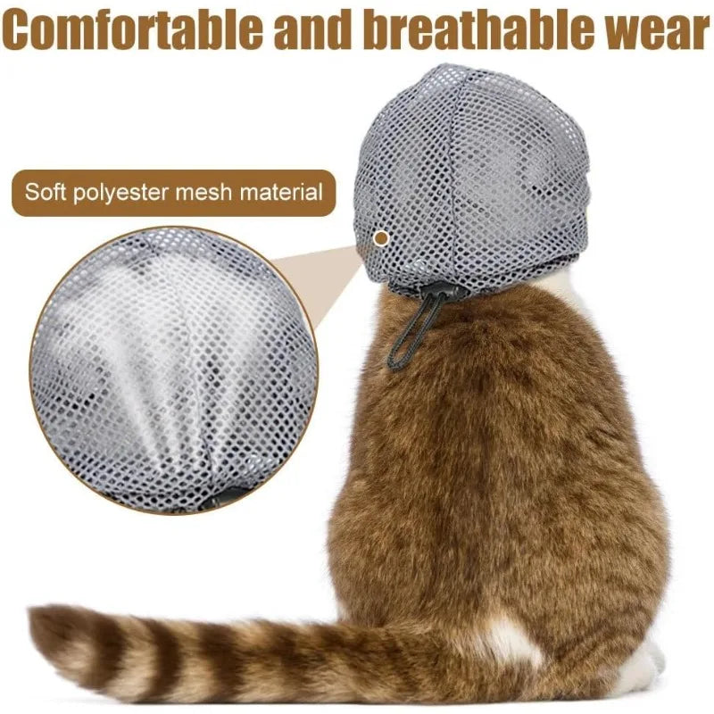 Breathable Mesh Cat Muzzle – Anti-Bite & Anti-Lick Mask Cat Grooming Muzzle Qme