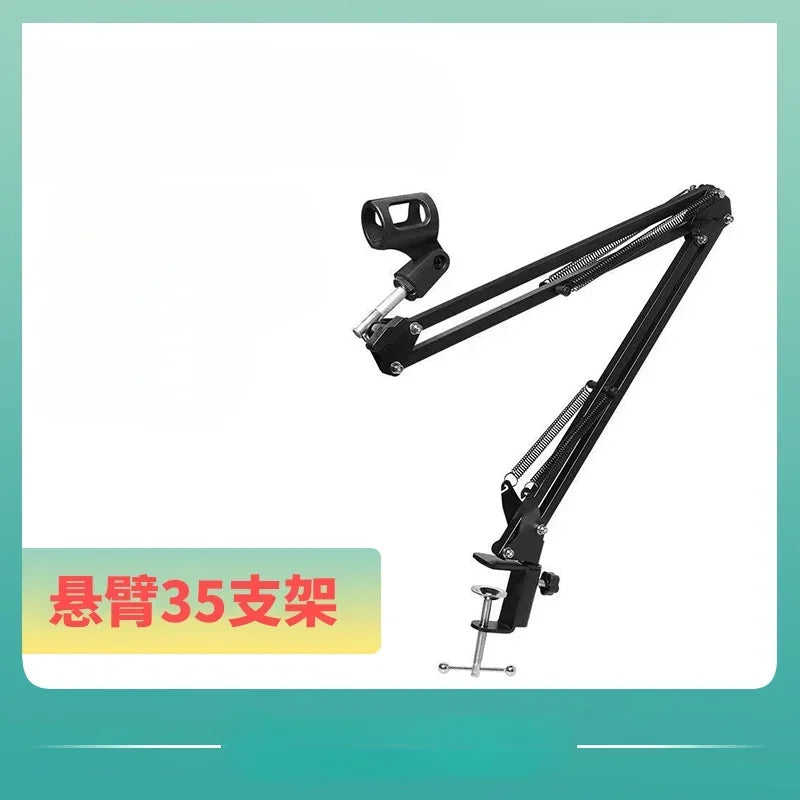 Flexible Desktop Microphone Boom Arm Scissor Stand – 40cm Microphone Boom Arm Qme black