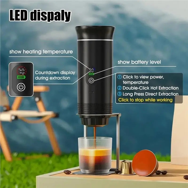 MiLESEEY B15C Portable Capsule Espresso Machine Digital Display Portable Espresso Machine Qst