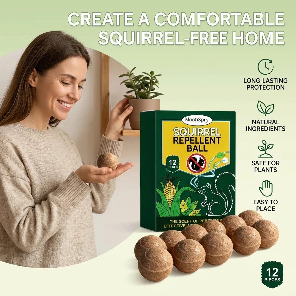 Squirrel Repellent Balls 12-Pack – Natural Garden Deterrent Squirrel Repellent Qme