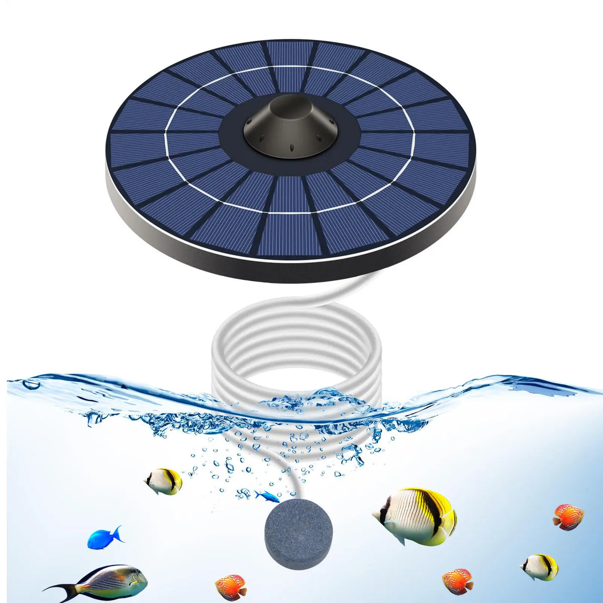 Solar Pond Aerator 2.5W Floating Air Pump with 1.5M Hose Solar Pond Aerator Qme