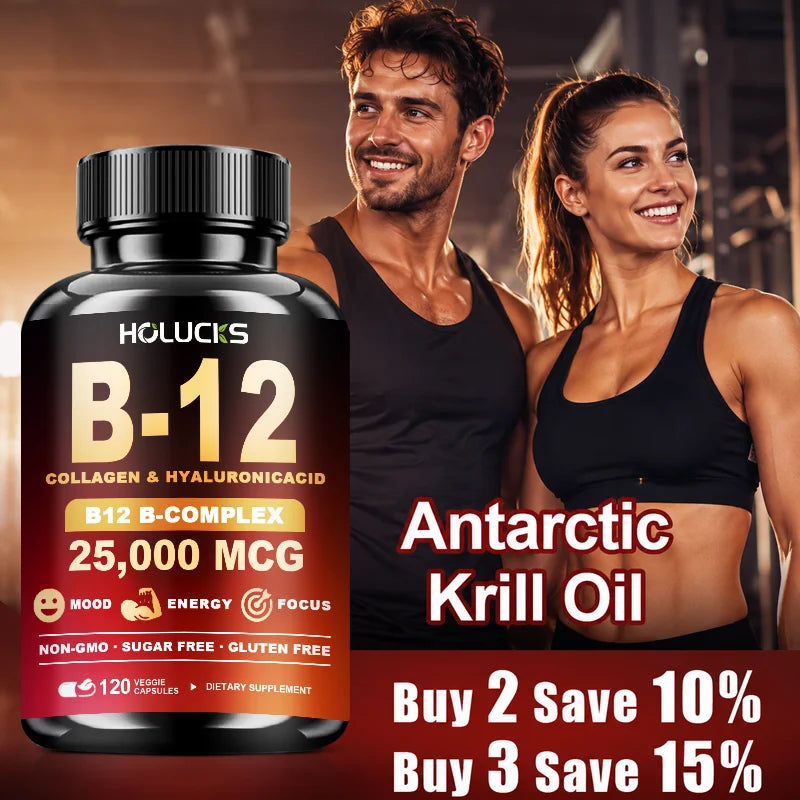 Vitamin B12 Capsules with Marine Collagen, MSM & Biotin Vitamin Supplement Qst