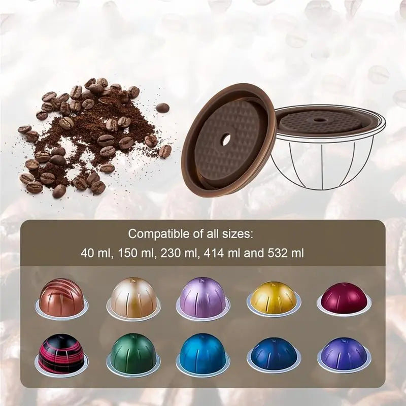 Reusable 230ml Vertuo Coffee Capsules – 5-Pack Refillable Pods Reusable Coffee Capsules Qst