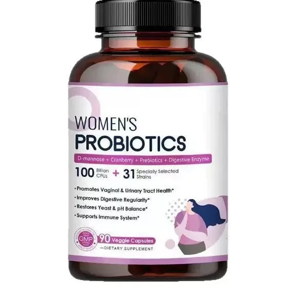 Women's Probiotics 100B CFUs 31 Strains D-Mannose Cranberry 90 Caps Women's Probiotic Supplement Qst 1 bottle