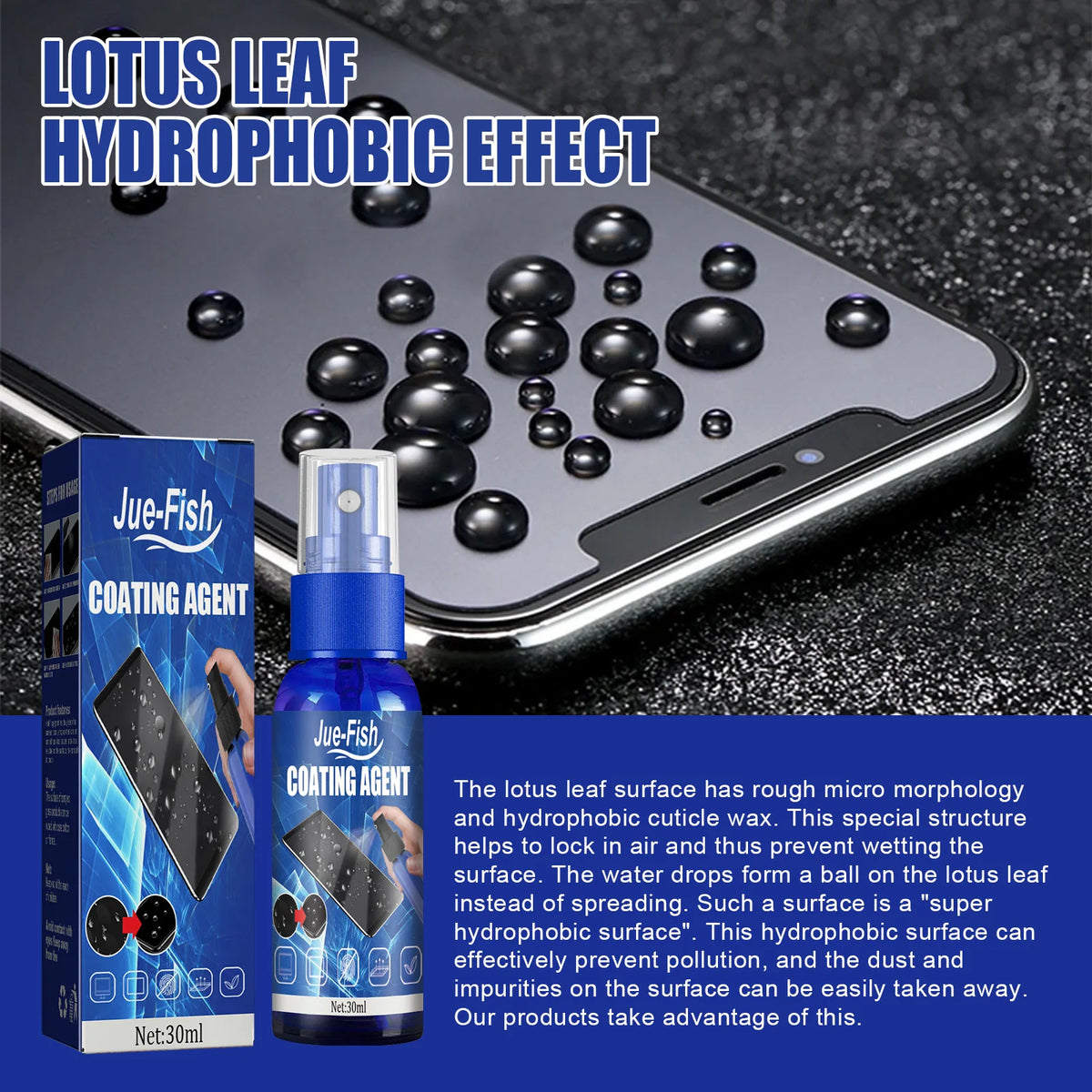 Liquid Screen Protector Spray – Hydrophobic Coating 30–120ml Screen Protector Spray Qst