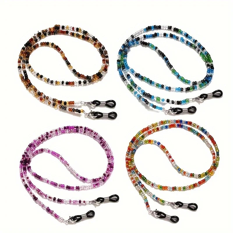 Beaded Glasses Chain Neck Strap – Anti-Drop Eyeglass Lanyard Eyeglass Chain Lanyard Qme QWQ-F08-4PCS