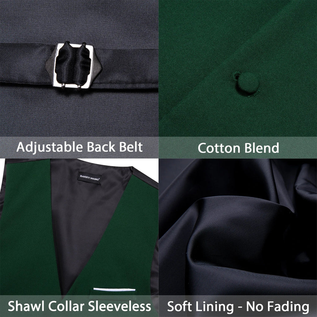 Men's Green Waistcoat & Bow Tie Set | Classic V-Neck Formal Waistcoat & Bow Tie Set Qme
