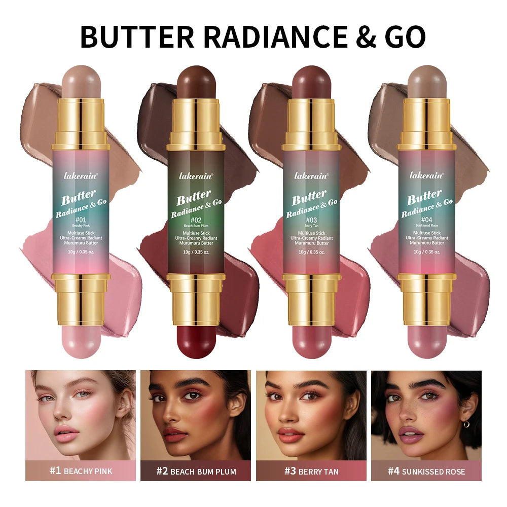 Lakerain Butter Glow Makeup Stick – Blush, Highlighter & Contour Blush Highlighter Stick Qst