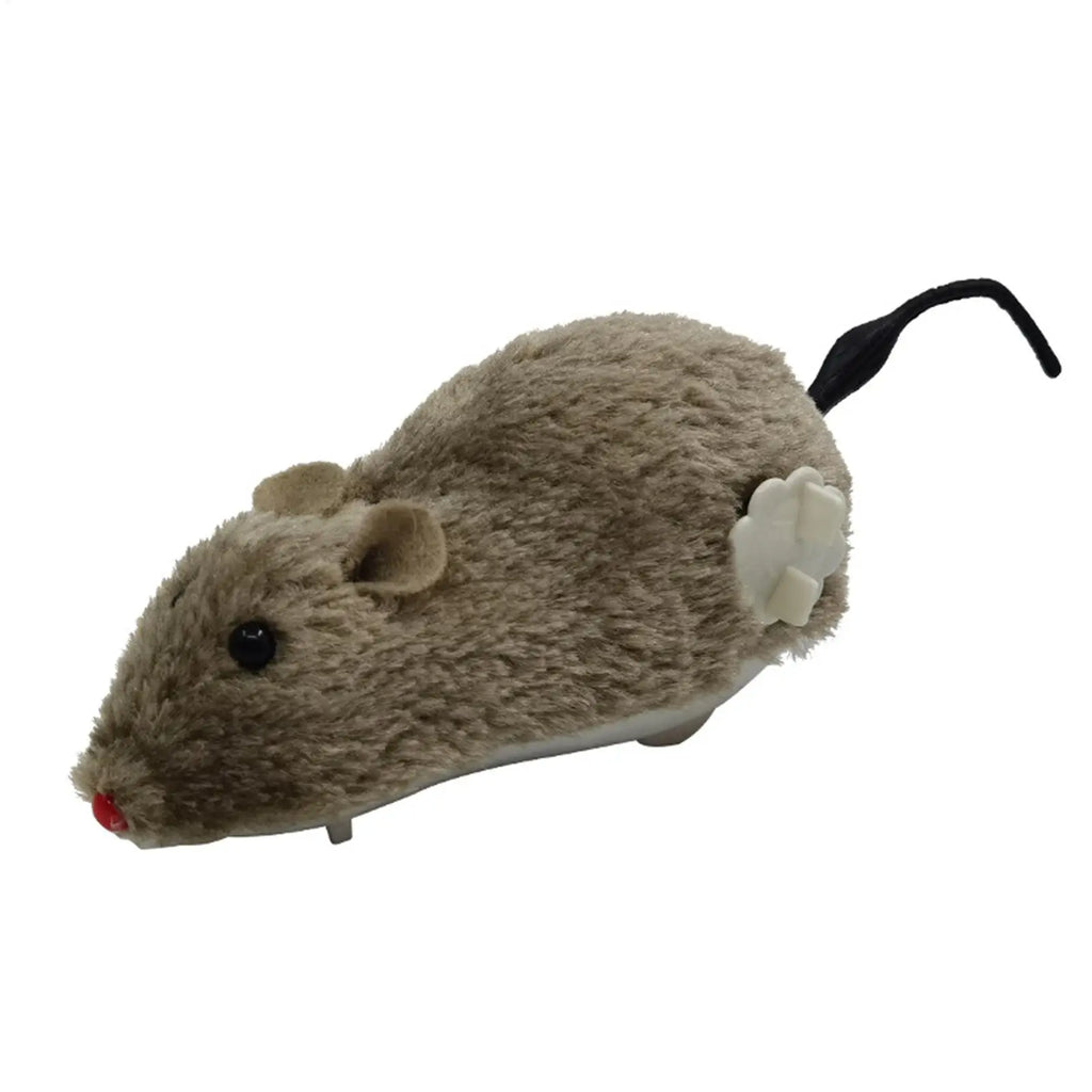 Wind-Up Mouse Cat Toy – Interactive Chasing Plush Kitten Toy Interactive Cat Toy Qme
