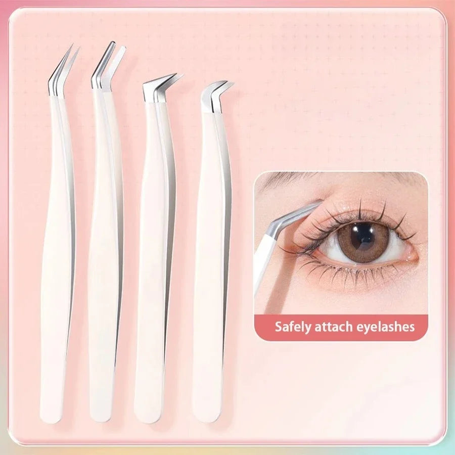 Stainless Steel Eyelash Tweezers for Lash Grafting | Qme Eyelash Tweezers Qme