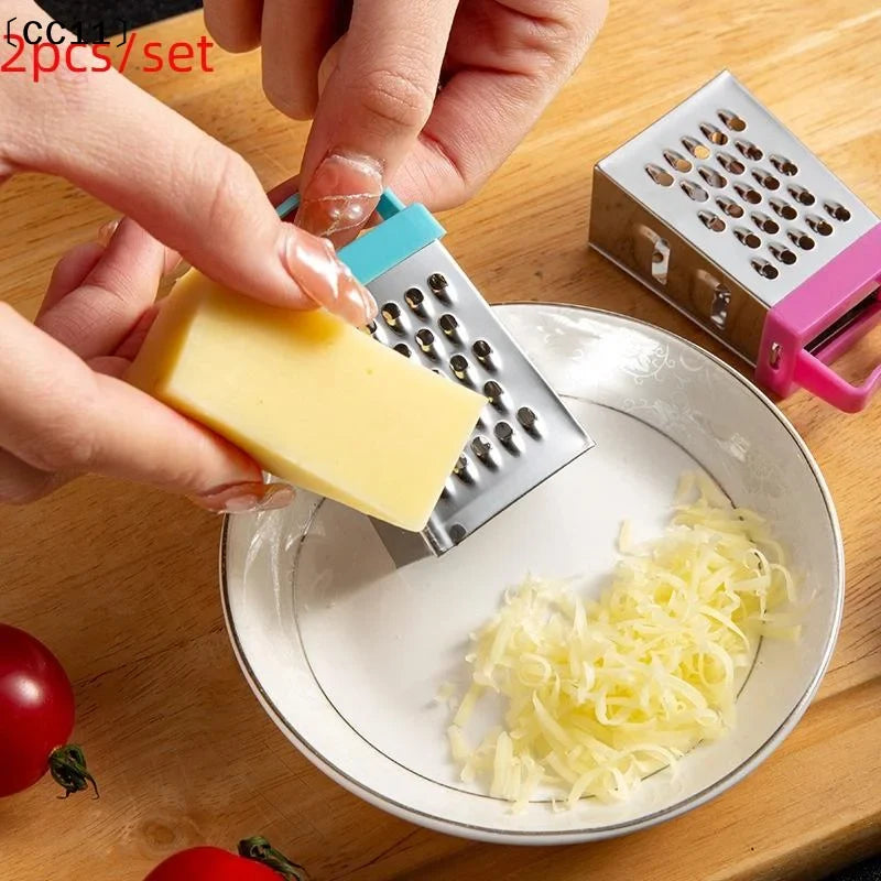 Mini 4-Sided Stainless Steel Box Grater – Cheese & Vegetables Box Grater Qme